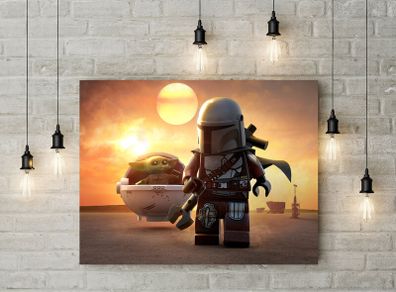 Lego star wars the mandalorian baby yoda printed Wall picture 3mm foamex board printed picture on it wall board wall decor wall art picture