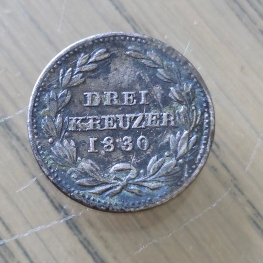 BADEN 3 Kreuzer 1830 Rare