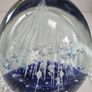Vintage Controlled Bubble & Cobalt Blue Art Glass Paperweight Image 2