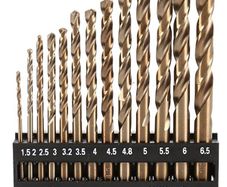 13Pack HSS Twist Drill Bit Set Metric M35 Cobalt Steel High Speed Steel Titanium Coated Drill Bit Tool Extremely Heat Resistant with Straight Shank 1.5mm-6.5mm for Drilling Tool Wood, Metal & Plastic (FREE POSTAGE)