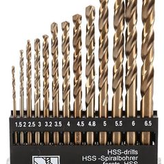 13Pack HSS Twist Drill Bit Set Metric M35 Cobalt Steel High Speed Steel Titanium Coated Drill Bit Tool Extremely Heat Resistant with Straight Shank 1.5mm-6.5mm for Drilling Tool Wood, Metal & Plastic (FREE POSTAGE)