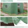 Walk-In Polytunnel Greenhouse Plant Gardening Poly Tunnel Hot House with Door and Mesh Windows, 3x2x2 m, Green Image 6
