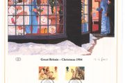 1984 Great Britain Limited Edition Lithographed Print measuring 333mm X 257mm showing Christmas Commemorative stamps with First Day of Issue Cancel