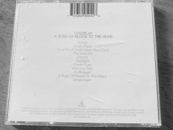 Coldplay A Rush Of Blood To The Head cd album