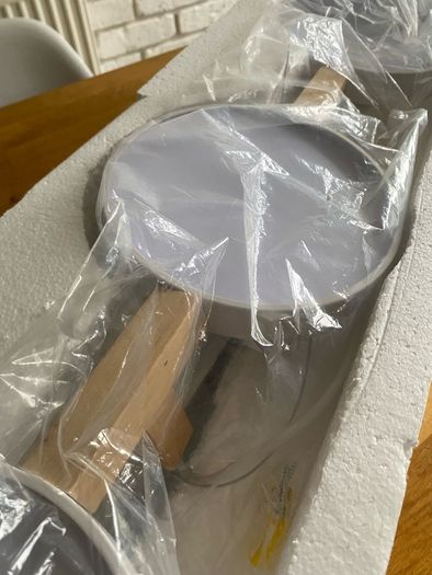 Pendant light - Wood & Acrylic 3-light Fixture / NEW
