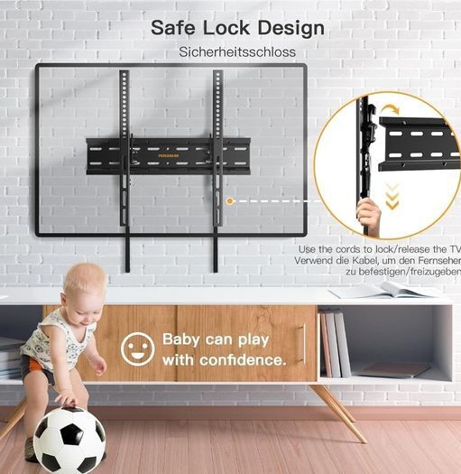 TV Wall Bracket for 26-60 inch TVs up to 52kg, Sturdy Tilt TV Bracket with VESA 75x75-400x400mm