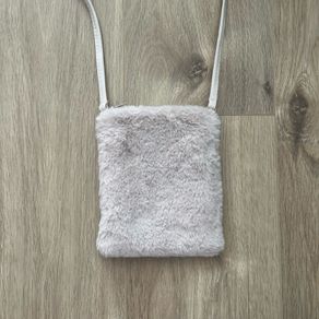 Beige Faux Fur Shoulder Bag / Crossbody Bag