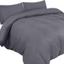 Duvet Cover Double - Soft Microfibre Duvet Cover with Pillow cases - Bedding Quilt Cover Set (Grey) Image 2