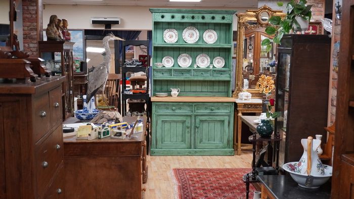 Vintage Irish Pine Kitchen Dresser Artist Upcycled