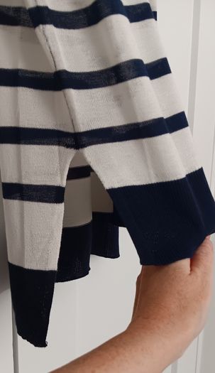 Navy/White Stripe Sheer Top