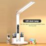 FREE P&P LED USB Charging Touch Control Table Lamps 3 Colors 5 Brightness Eye-Caring Reading Light Bedside Phone Holder 3 in 1 LCD Calendar Temperature Alarm Image 5