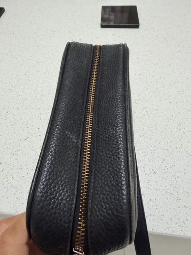 Black Genuine Leather camera Superclone Crossbody Bag