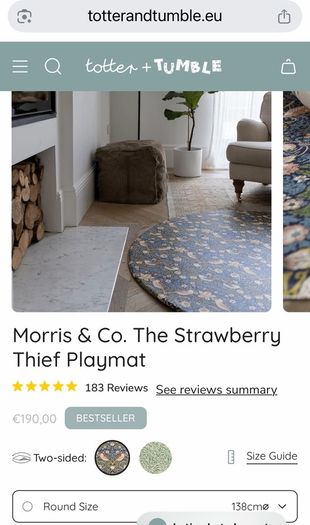 William Morris Strawberry Thief Totter and Tumble Play Mat