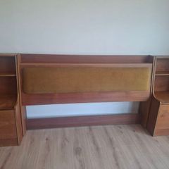 Midcentury headboard and matching lockers