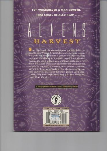 Aliens Harvest Tpb 1998 Dark Horse Copper Age Comic
