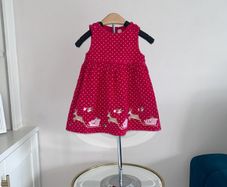 Cute Baby Girls Red Dress from Jojo Maman Bebe. Age 12-18 months / EU 80cm