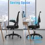 FREE EXPRESS SHIPPING Office Chair Ergonomic Desk with 90 Degree Flip-up Armrest Lumbar Support, Height Adjustable Chair, Executive Swivel Computer Padded Seat Cushion for Home/Office Image 2
