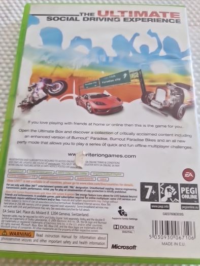 Burnout Paradise Xbox360 Games Original