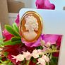 Vintage 9ct Gold Cameo Earrings Image 2