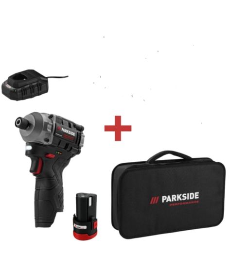 Parkside Performance 12V Cordless Brushless Impact Driver / Drill Driver / 2x Batteries / Charger And Carry Case. Indoor Outdoor Maintenance DIY Projects Garage Garden Mechanic