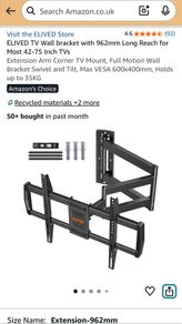 New ELIVED TV Wall bracket with 962mm Long Reach for Most 42-75 Inch TVs