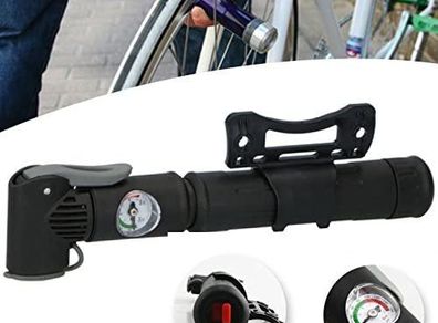Bicycle Gear Hand Pump with Pressure Gauge 22,5 cm & Bracket