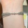 Vintage PANDORA 925 Sterling Silver Multi Strand Mesh Charm Clasp Bracelet Image 2