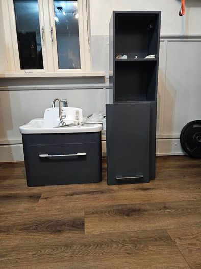 Vanity unit & Tallboy in grey