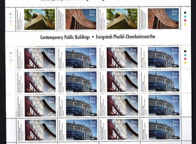 2013 Ireland Contemporary Public Buildings  Commemorative Stamps Sheetlet Plate 1A1A1A1A Mint Never Hinged (MNH)