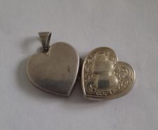 Two Hearts - Silver Locket - Charm 925