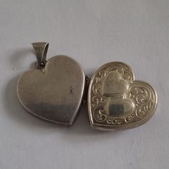 Two Hearts - Silver Locket - Charm 925