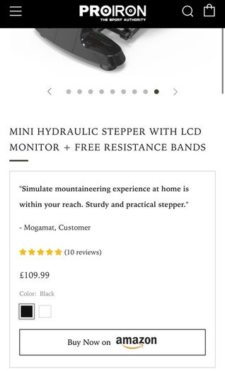 Pro iron Hydraulic stepper with resistance bands
