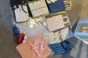 Bags, boxes, tissue, confetti