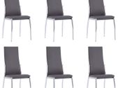 Dining Chairs 6 pcs Grey Faux Leather
