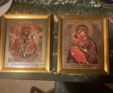 Christian glass icons framed free postage