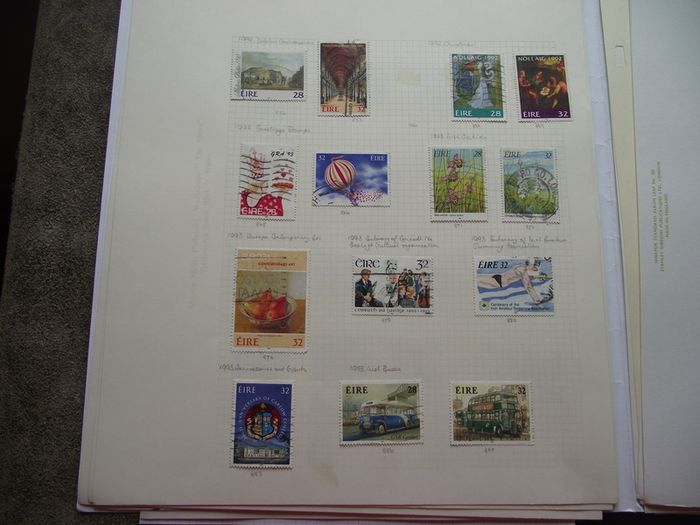 A Collection Of Irish Stamps On 22 Loose Pages