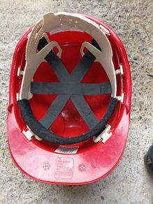 Hard hat and safety glasses