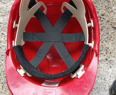 Hard hat and safety glasses