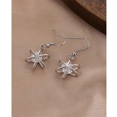 Silver Earrings with Sparkly Gems