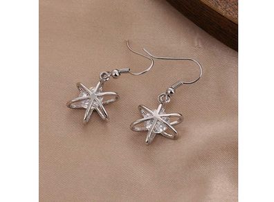 Silver Earrings with Sparkly Gems