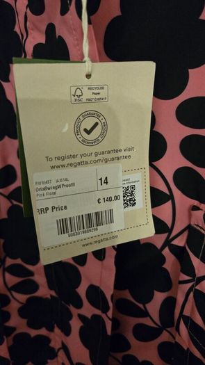 Regatta x Orla Kiely Pink Floral Waterproof Swing Jacket UK 14 New
