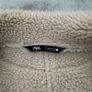 Grey Zara Shearling Bomber Aviator Jacket Image 7