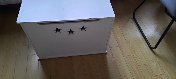 White wooden toy box