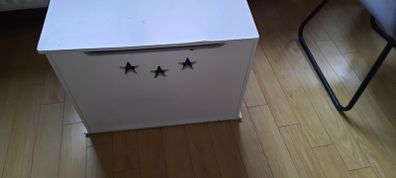 White wooden toy box