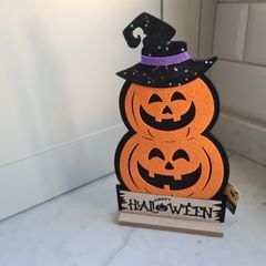 Happy Halloween Pumpkin Plaque
