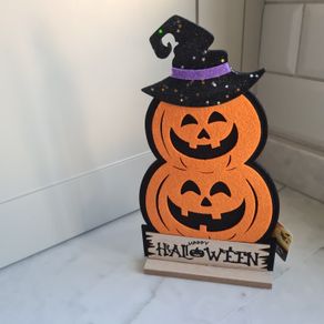 Happy Halloween Pumpkin Plaque
