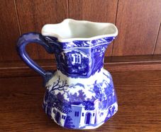 Large Flow Blue and White Water Jug Victorian Reproduction C1980s