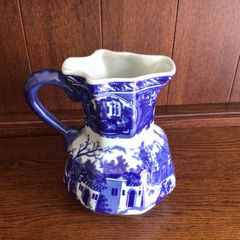 Large Flow Blue and White Water Jug Victorian Reproduction C1980s