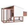 Chicken Coop with Nest Box Mocha and White Solid Fir Wood Image 4