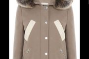 Karen Millen - Short Parka Coat - Taupe Colour - Size 10 - BNWT RRP 270